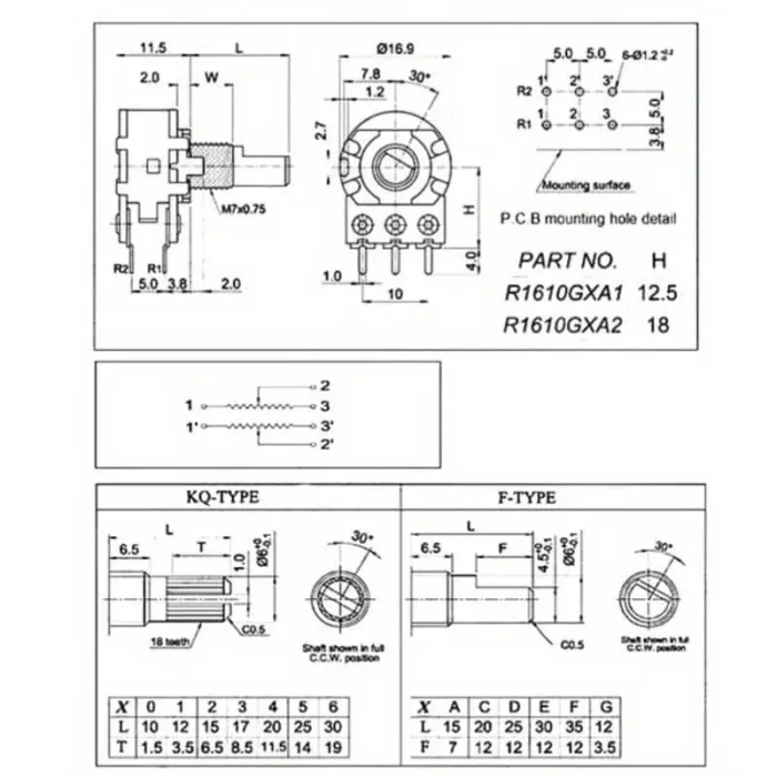 planos potenciometro bk50 datasheet